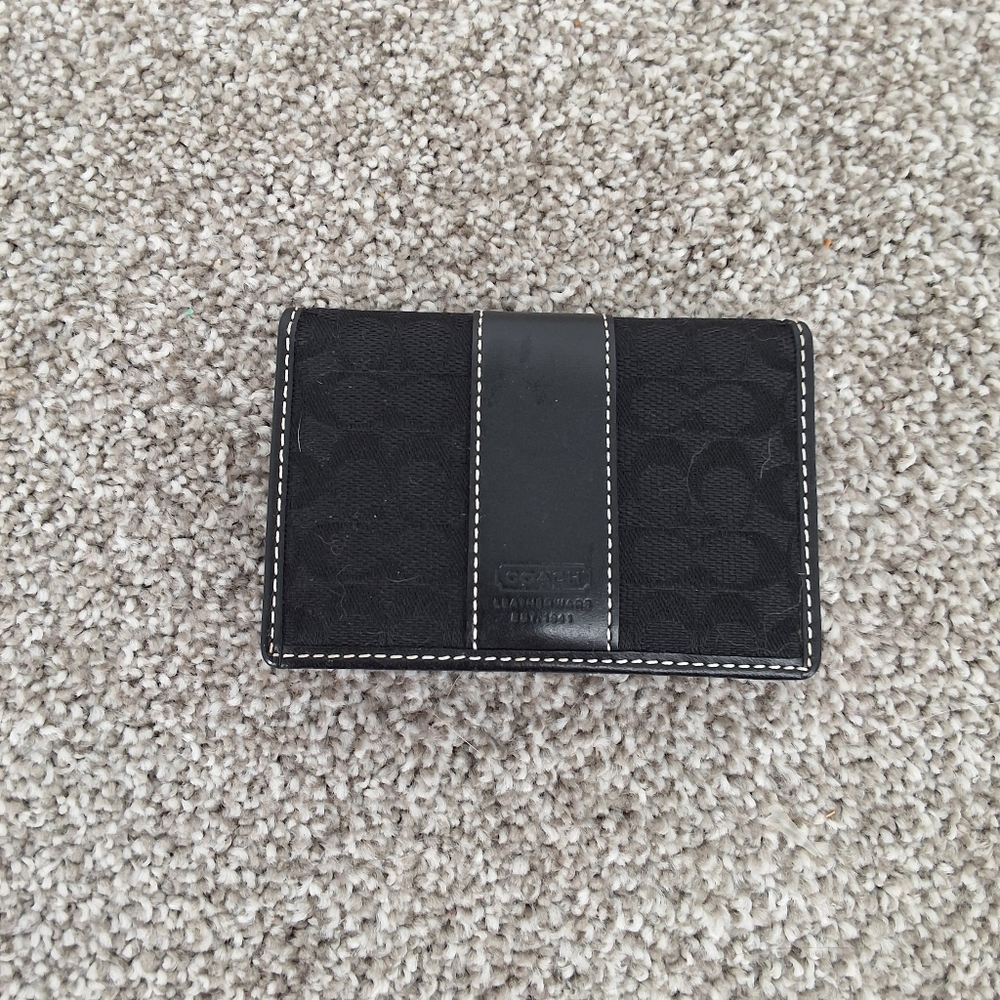 Coach Black Leather Key Card Holder